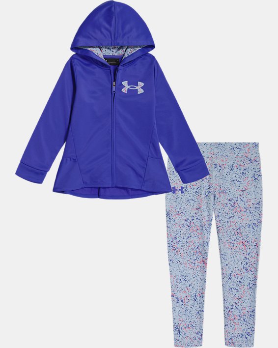 Girls' Toddler UA Galaxy Speckle Hoodie Set, Purple, pdpMainDesktop image number 0